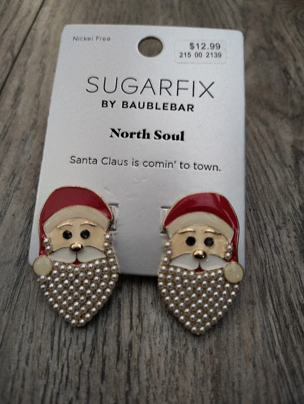 NWT SUGARFIX BY BAUBLEBAR North Soul Santa Claus Is Comin' To Town Earrings
